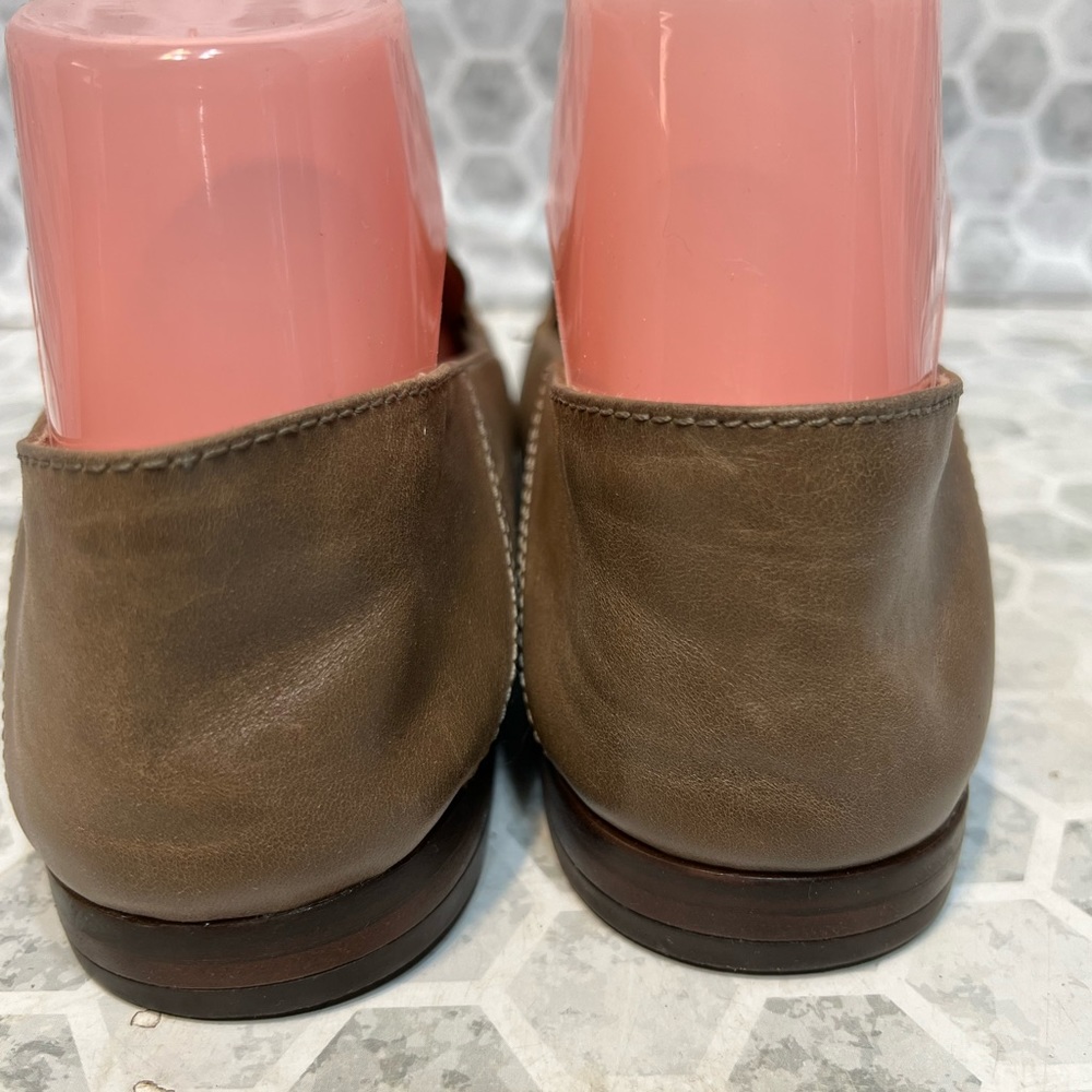 Patricia Nash Fia Leather Flat Loafers in Taupe with Buckle - Size 8 - Picture 7 of 10